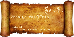 Zsemlye Valéria névjegykártya