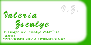 valeria zsemlye business card